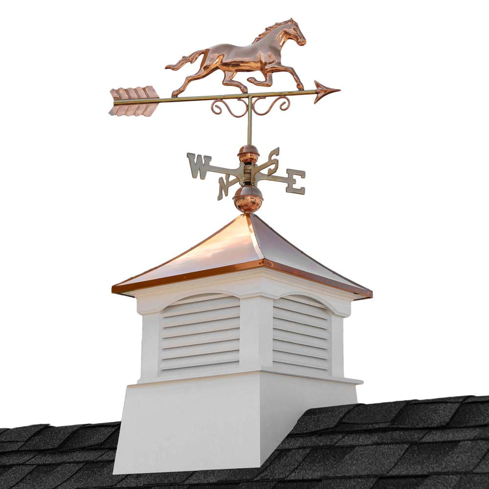 Square Coventry Vinyl Cupola with Horse Weathervane