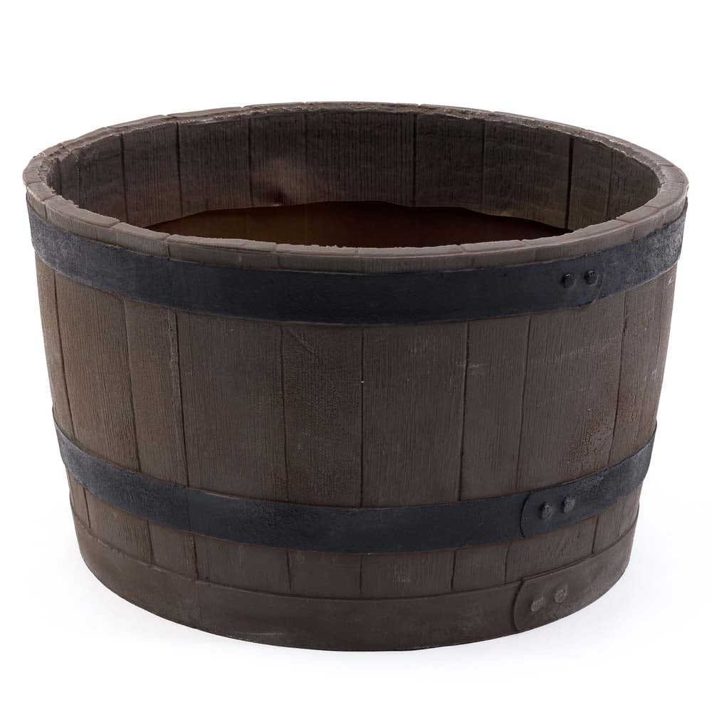 Whiskey Barrel Planter - Woodgrain