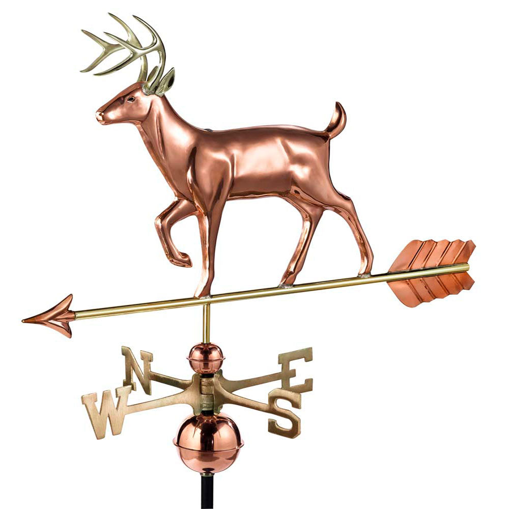 White Tail Buck Weathervane - Pure Copper