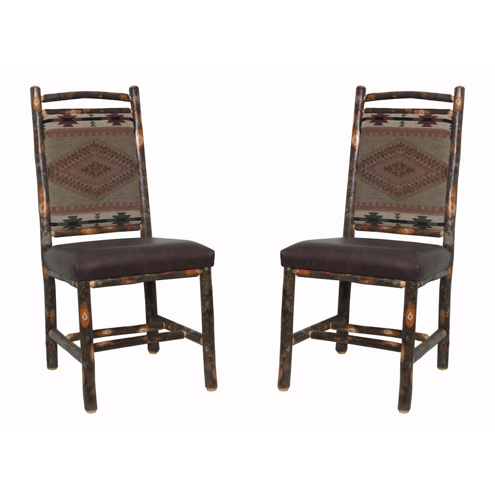 Hickory Dining Chairs with Upholstered Back & Seat