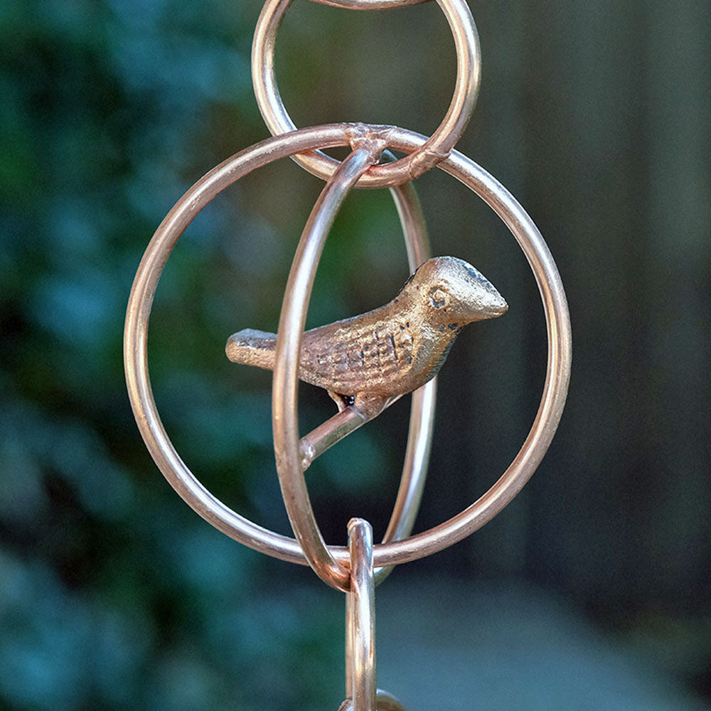 Copper Bird in a Cage Rain Chain