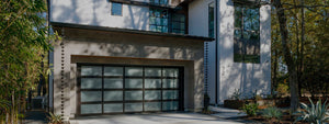Beautiful modern home with Black Medium Square Cups Rain Chains installed