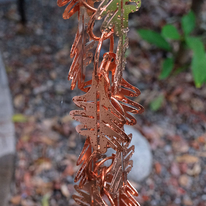 Falling Leaves™ Copper Plated Rain Chain