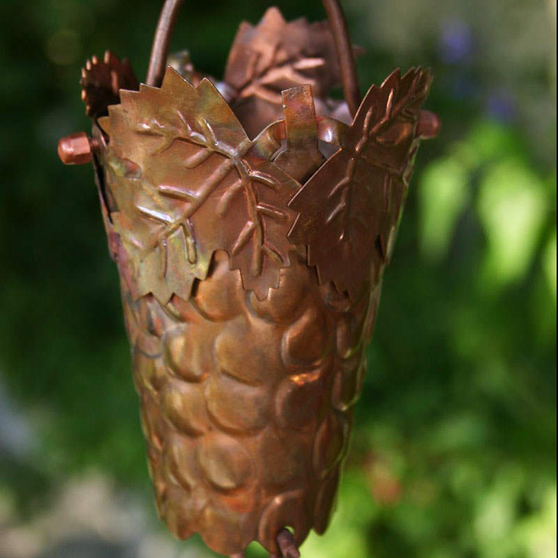 Grape & Leaf Theme Rain Chain