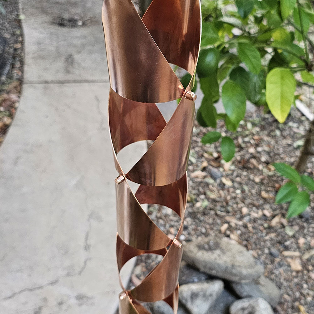 Round Origami™ Rain Chain - Copper Plated