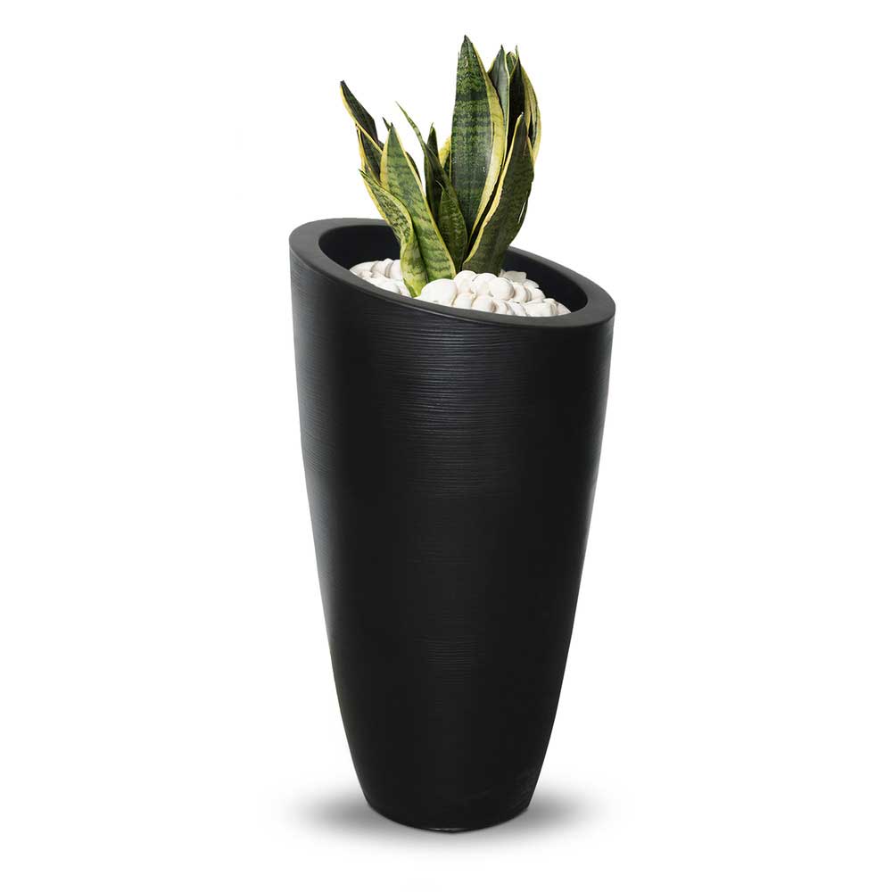 Modesto 42" Tall Planter - Black