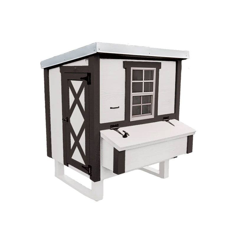 Black and White medium modern Farmhouse chicken coop