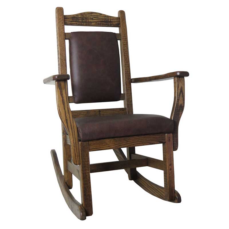 Barnwood Rocker Leather Back & Seat