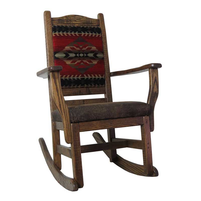 Barnwood Rocker Upholstered Back & Seat