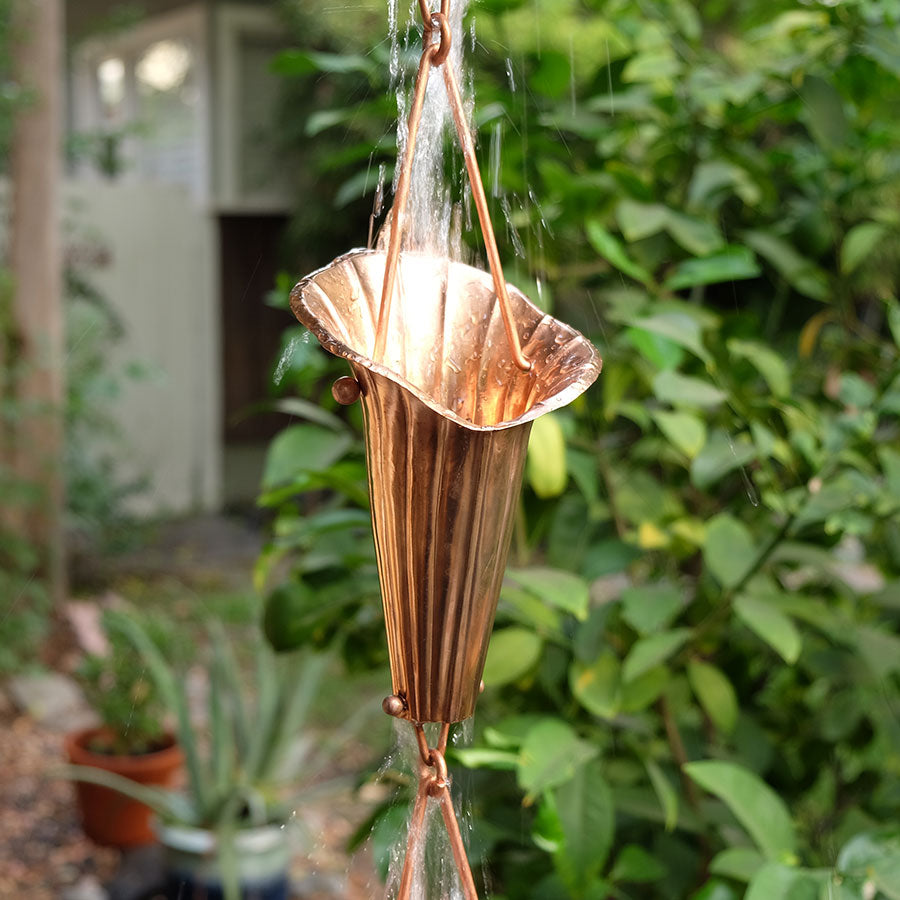 Cala Lily Cup with rain water flowing