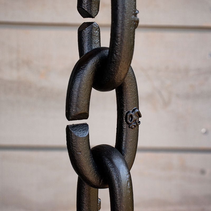 XL Cast Oval Links Rain Chain Black